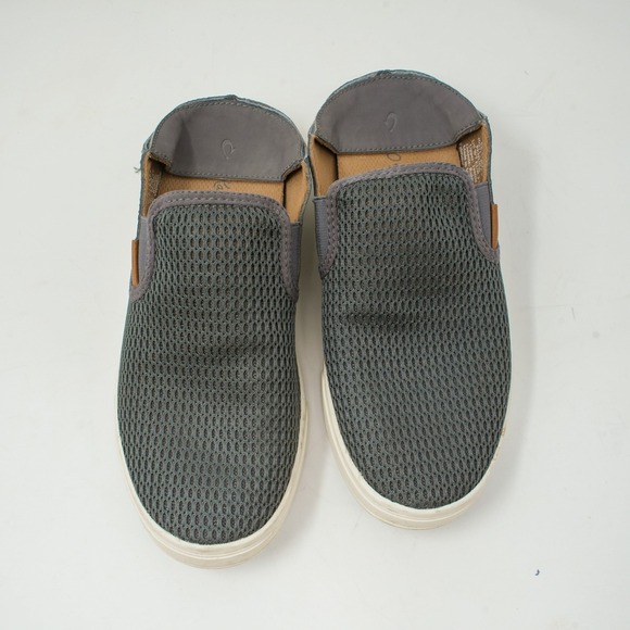 OluKai Pehuea Slip On Sneaker Breathable Women's Grey Mesh Mule Shoes 7 - Picture 2 of 10